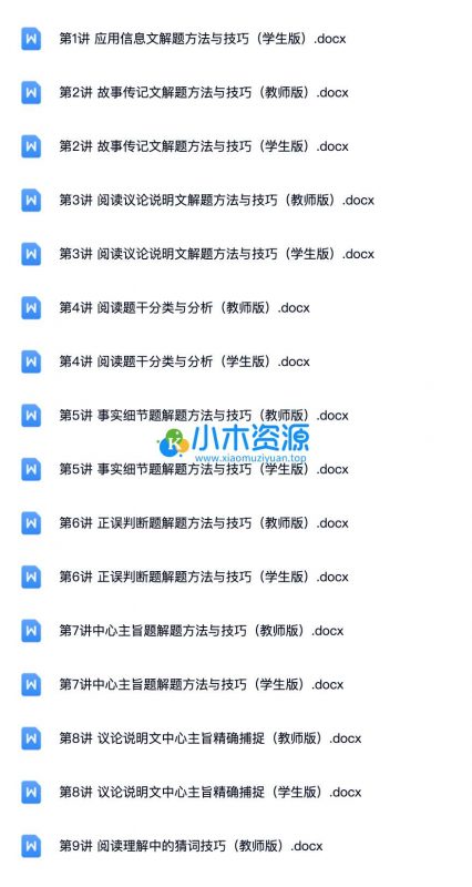 高中英语阅读理解解题技巧和方法及训练(教师版+学生版)-小木资源-k12教育