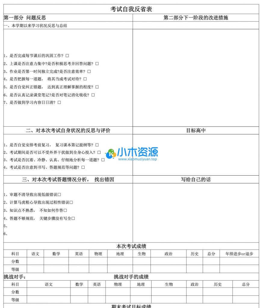 图片[2]-期中期末成绩分析反思表