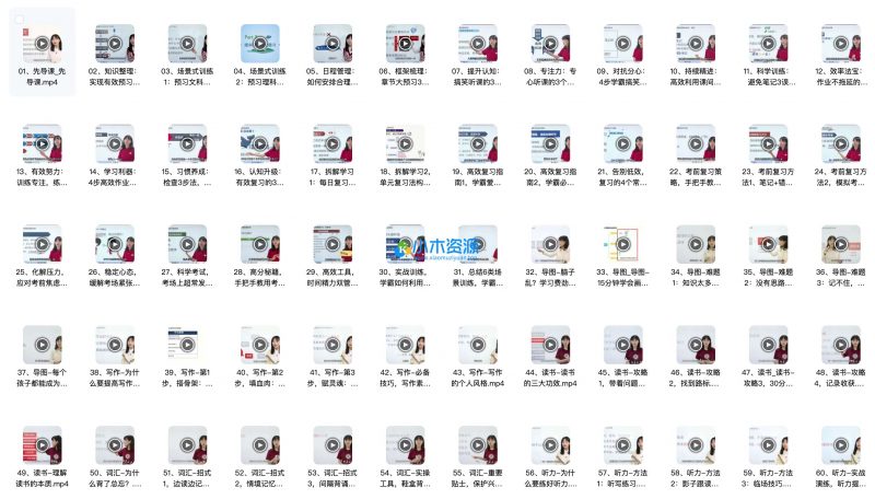 清北学霸的学习高手方法课全套高清视频课程初阶+进阶+打印资料包-小木资源-k12教育