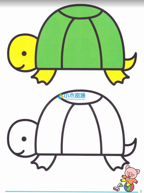 幼儿童涂色填色美术图片电子版幼儿园水彩蜡笔简笔画绘画上色线稿-小木资源-k12教育