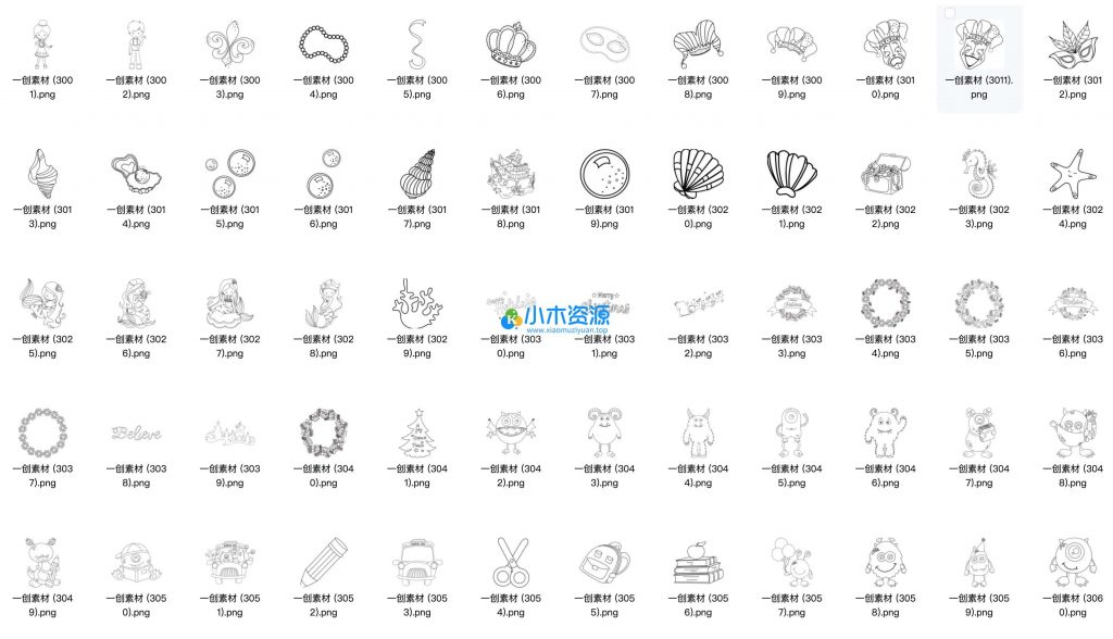 图片[3]-卡通幼儿园儿童手绘黑白线描线稿电子版(5000张)