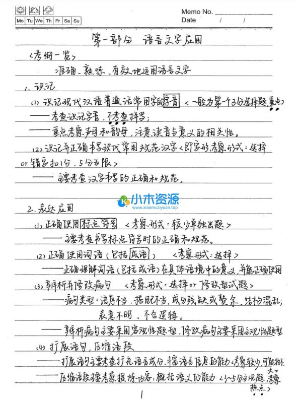 高考学霸笔记9科电子文档-小木资源-k12教育